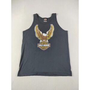 Harley-Davidson Tank Top Mens Large Black Eagle Graphic Bikercore Edgy Punk